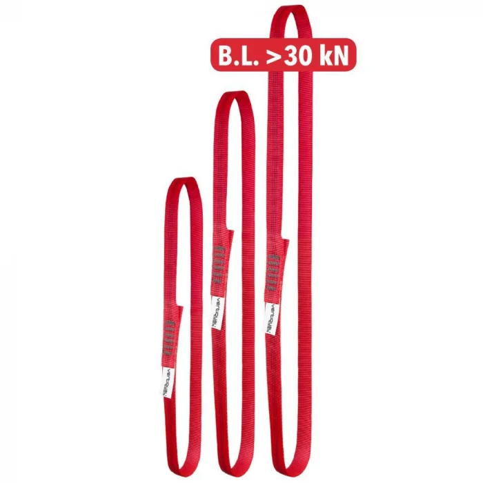 Buclă de ancorare roșie L= 60-200 cm, culoarea roșu, l=26 mm, Vertiqual LISKO