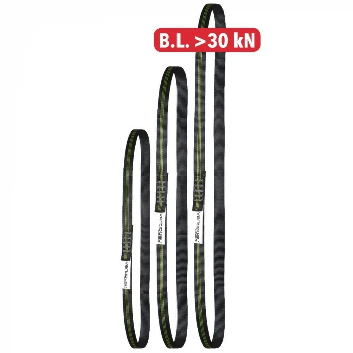 Buclă de ancorare neagră L= 60-200 cm, culoarea negru, l=26 mm, Vertiqual LISKO