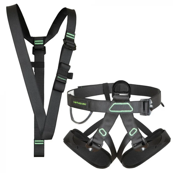 Centură și ham, culoarea negru, de siguranță parc aventura Vertiqual V9 SQUIRREL