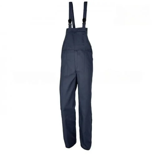 Pantaloni salopeta cu pieptar Vantaggio, culoarea albastru, 100% bumbac, 250g/mp