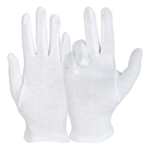 Manusi tricot de protectie, culoarea alb, Renania Cotton Fine, set 12 perechi
