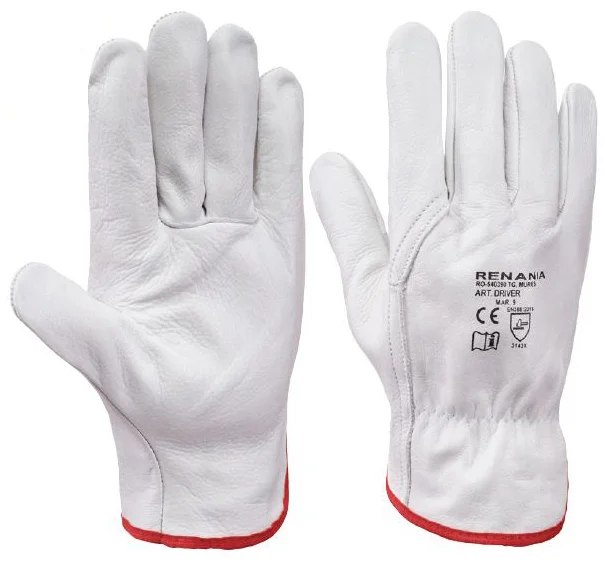 Manusi de protectie Renania Driver, culoarea alb, piele