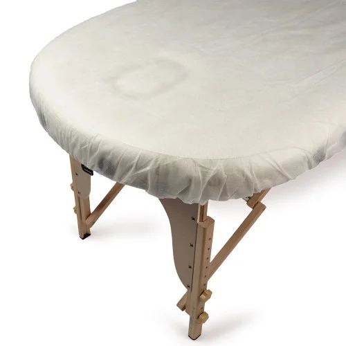 Husă pat de unica folosință 10 buc cu elastic, culoarea alb, PP 40 g/mp