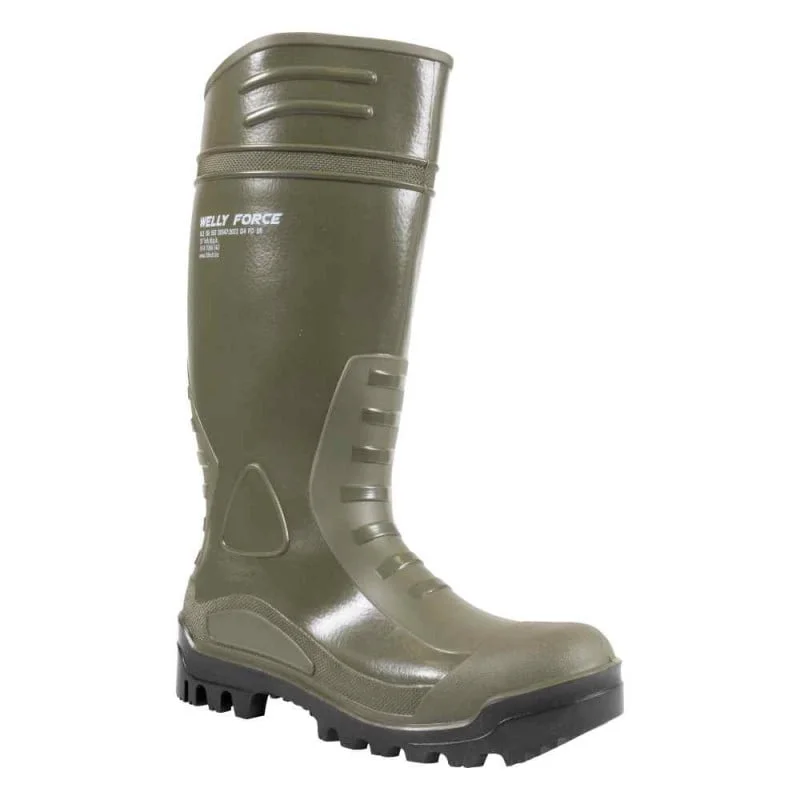 Cizme de lucru impermeabile apa-noroi O4, Welly Force, culoarea kaki