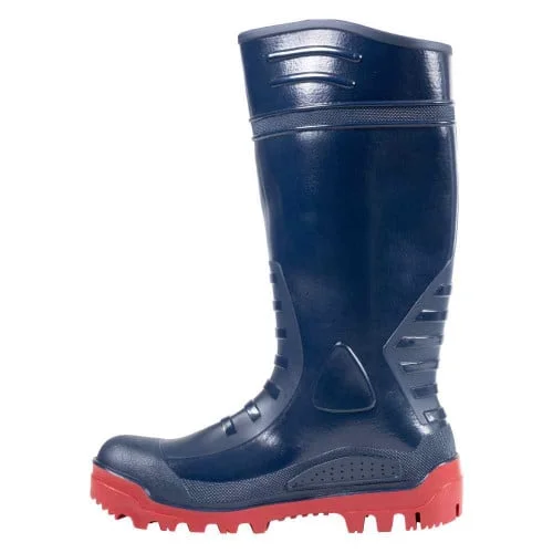 Cizme bleumarin de protectie cu bombeu metalic și lamelă, S5 SR FO Welly Force 812