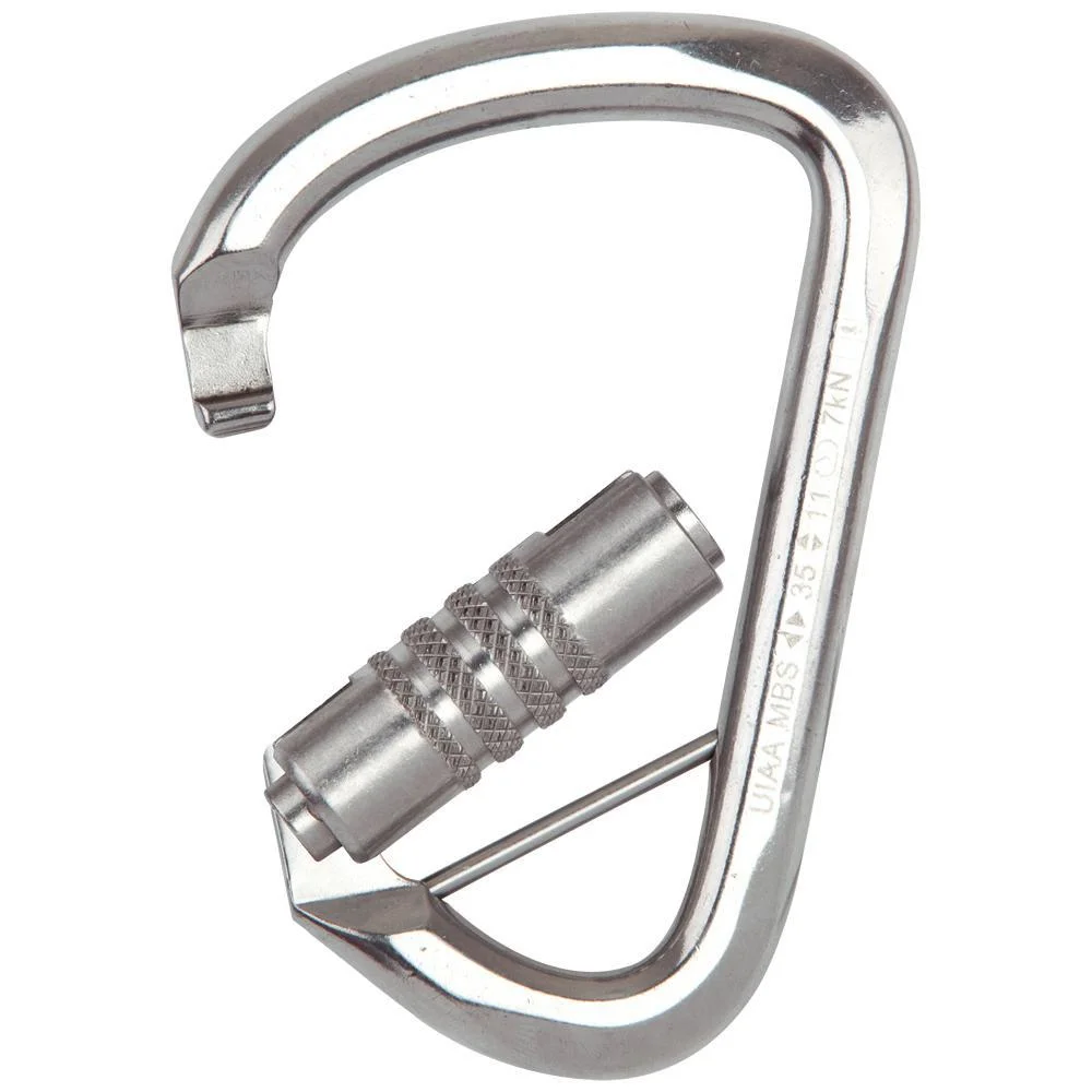 Carabiniera din otel inoxidabil Vertiqual NEVADA, culoarea gri - 35 kN, 285g, 119/78 mm