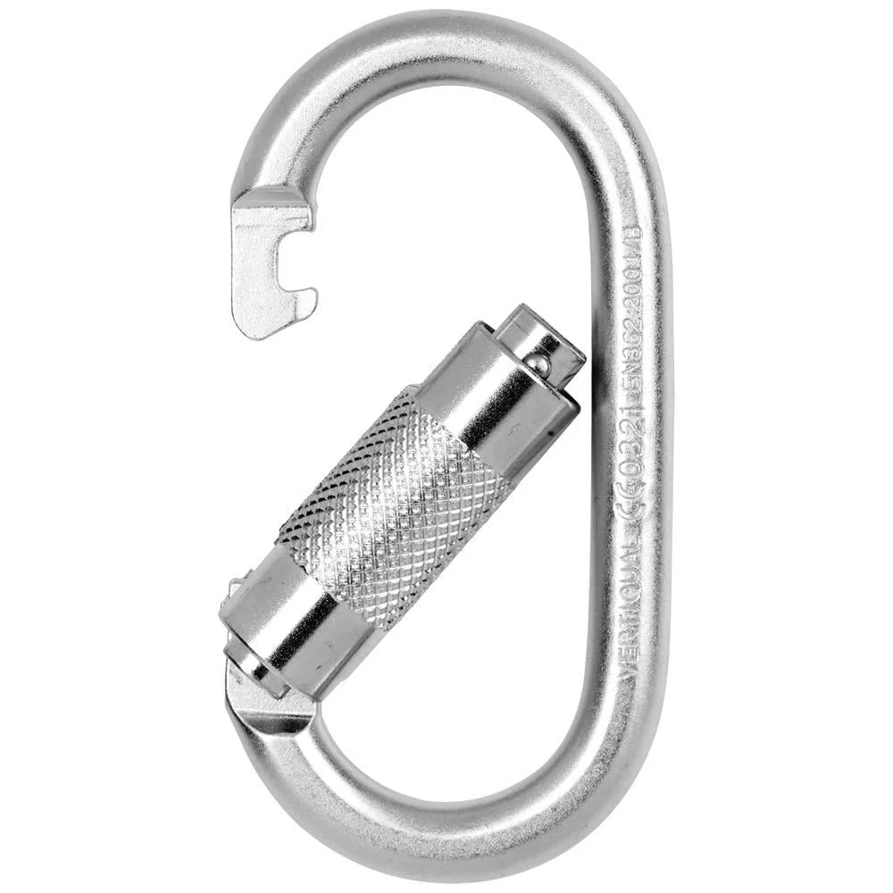 Carabiniera din otel Vertiqual MAKALU, culoarea gri - 25 kN, 196g, 110/58 mm