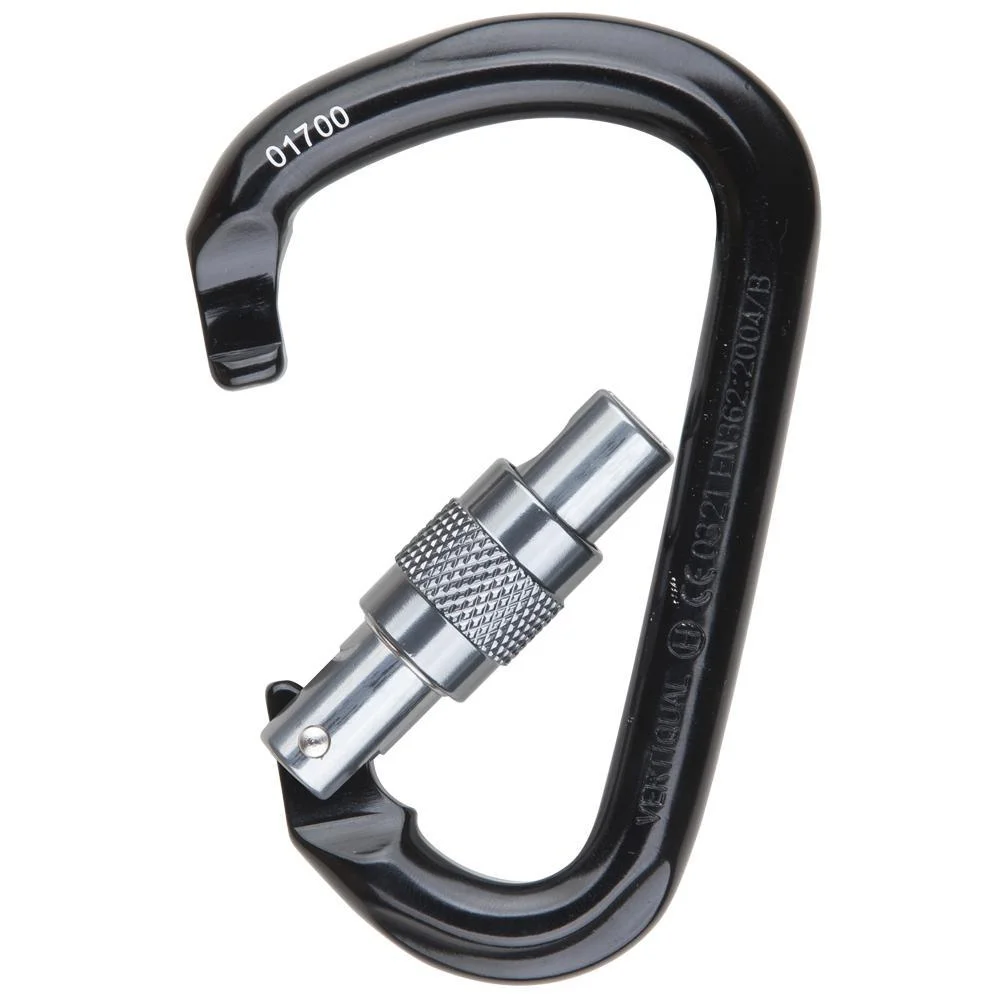 Carabiniera din aluminiu Vertiqual Tour, culoarea negru, 24 kN, 86g, 114/73 mm