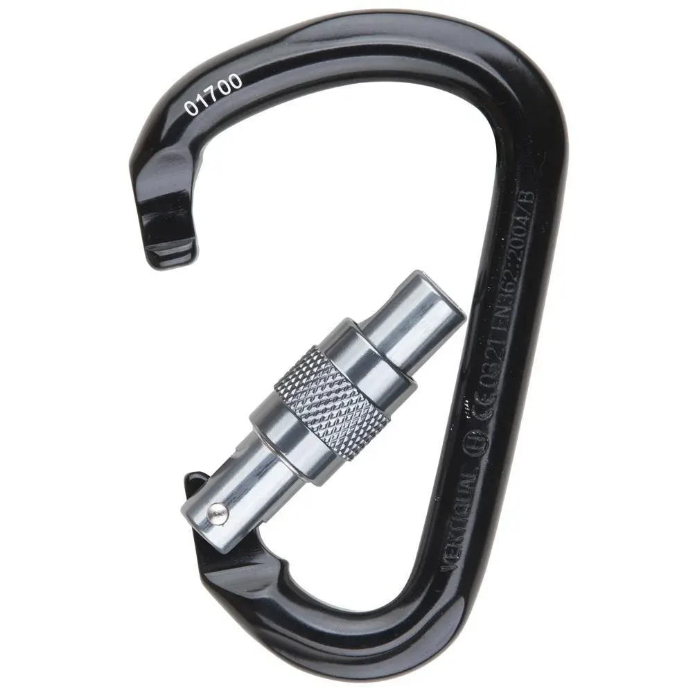 Carabiniera din aluminiu Vertiqual Tour, culoarea negru, 24 kN, 86g, 114/73 mm