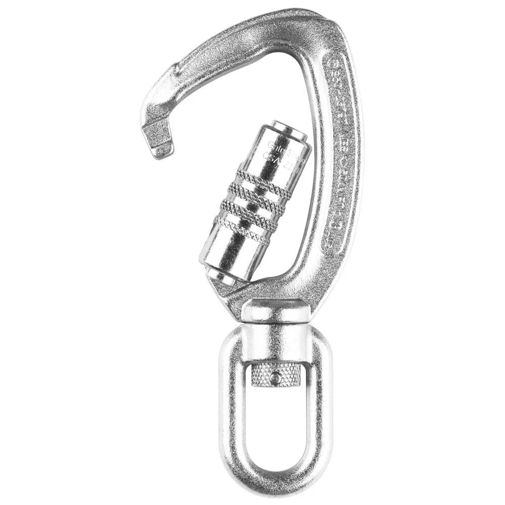 Carabiniera din otel Vertiqual VOLCANO, culoarea gri - 50 kN, 363g, 162/74 mm