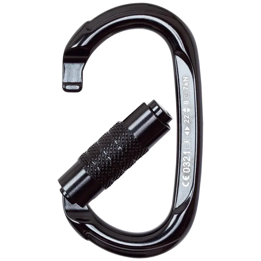 Carabiniera din aluminiu Vertiqual Aiko, culoarea negru - 22 kN, 86g, 110/61 mm, alpinism utilitar