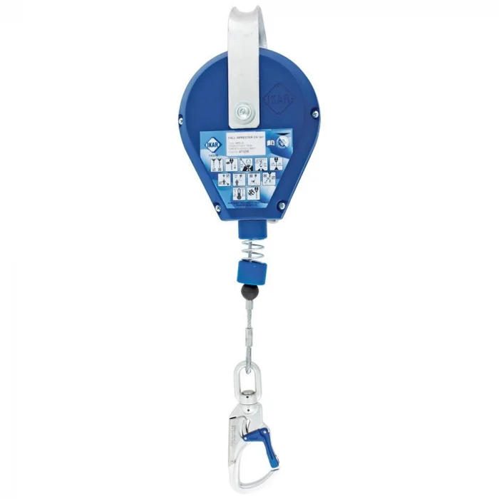 Opritor de cădere cu cablu din oțel zincat, d= 4.8 mm, retractabil, Vertiqual ROBUSTO