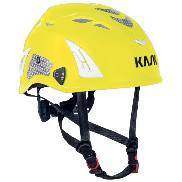 Cască de protectie alpinism reflectorizantă, culoarea galben, lucru la inlatime, Vertiqual SUPERPLASMA PL HI VIZ
