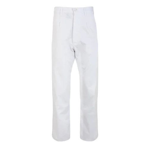 Pantaloni de lucru P&P Teo White, culoarea alb, 100% bumbac, 240g/mp