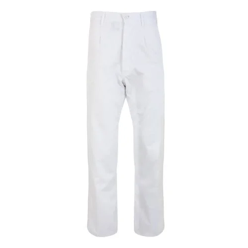 Pantaloni de lucru P&P Teo White, culoarea alb, 100% bumbac, 240g/mp