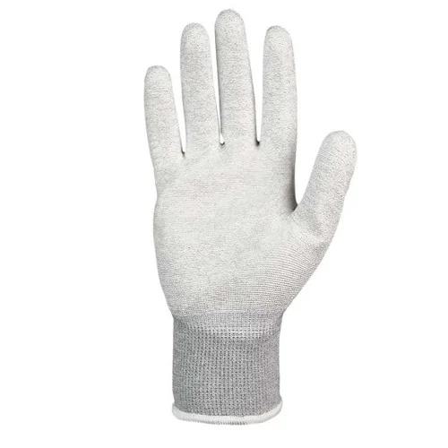 Manusi de protectie statica Renania cat. II ESD, culoarea gri, impregnate in poliuretan, set 10 perechi