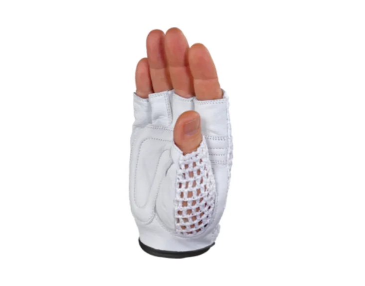 Manusi fara degete cu palma ranforsata, culoarea alb, 50MAC, Delta Plus