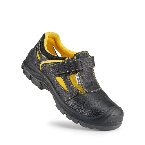 Sandale de protectie cu bombeu metalic si lamela, S1P New Yantai, culoarea negru