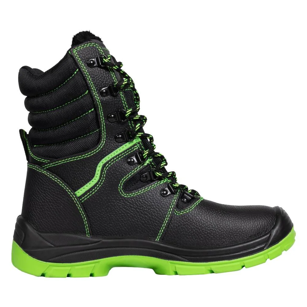 Bocanci imblaniti cu bombeu si lamela de protectie, New Jilin S1P CI, culoarea negru