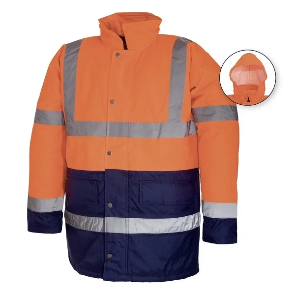 Scurta reflectorizanta vatuita de iarna Renania Sefton, culoarea portocaliu, 100% PES Oxford