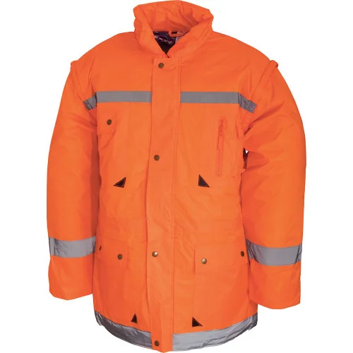 Scurta reflectorizanta vatuita de iarna Renania London 2IN1, culoarea portocaliu, 100% nailon, impermeabila