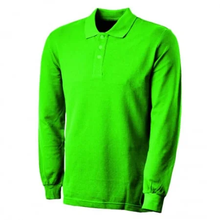 Tricou polo cu maneca lunga Renania Confort Long, culoarea verde, 100% bumbac,190g/mp