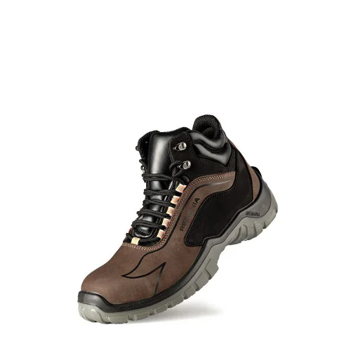 Bocanci de protectie Qomandor S3, cu bombeu din fibra de sticla si lamela kevlar, culoarea maro