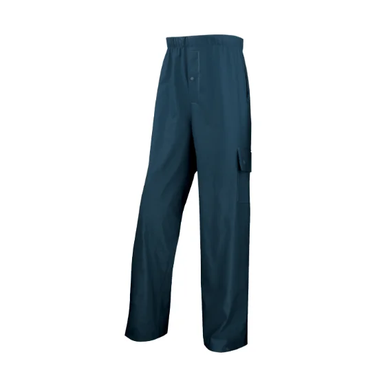 Pantaloni de ploaie impermeabili cu membrana din PVC/PU, culoarea bleumarin - Delta Plus