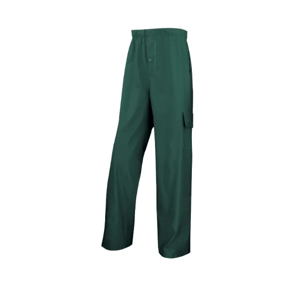 Pantaloni de ploaie impermeabili cu membrana din PVC/PU, culoarea verde - Delta Plus