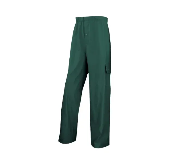Pantaloni de ploaie impermeabili cu membrana din PVC/PU, culoarea verde - Delta Plus