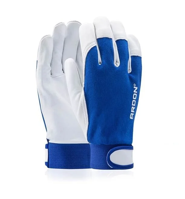 Manusi de protectie piele oaie cu manseta scai, culoarea albastru, Ardon HOBBY