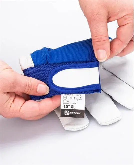 Manusi de protectie piele oaie cu manseta scai, culoarea albastru, Ardon HOBBY