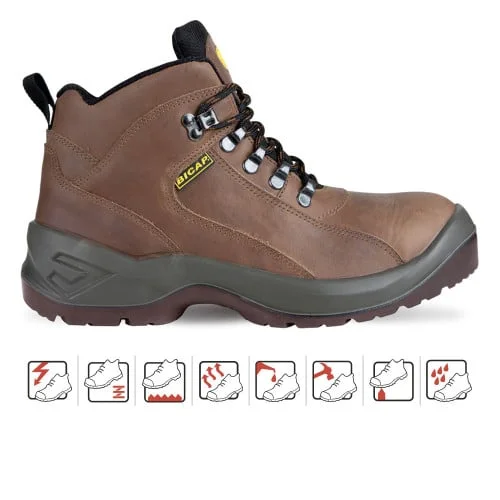 Bocanci de protectie Terrano S3, cu bombeu metalic si lamela, culoarea maro