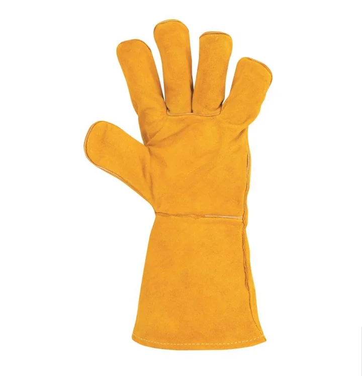 Manusi piele de protectie sudura, culoarea galben, spalt bovina, ata kevlar, 35cm Ardon KIRK