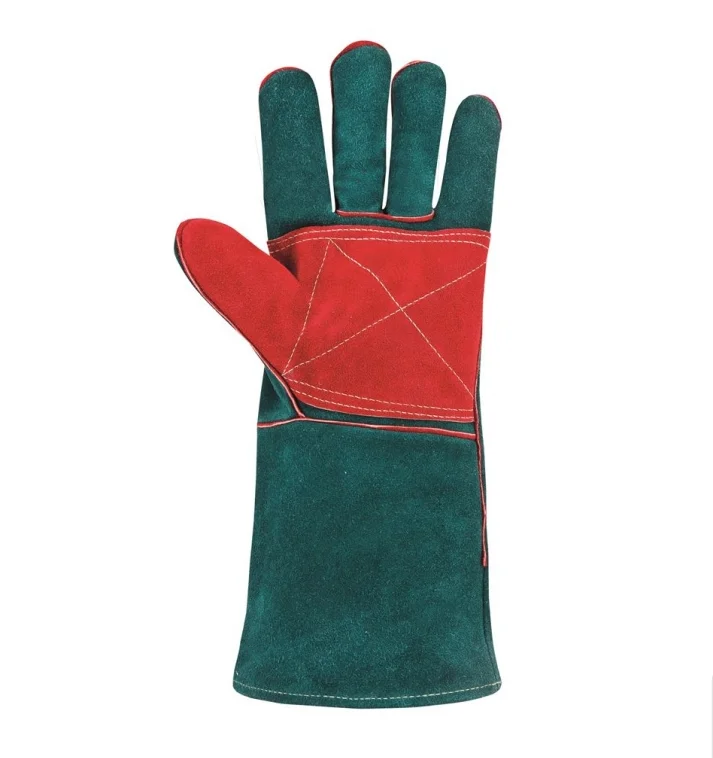 Manusi protectie sudura piele spalt bovina, culoarea verde, ata kevlar, 35 cm, Ardon FLAME