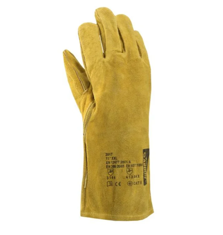 Manusi protectie sudura piele spalt bovina, culoarea galben, ata kevlar, 35cm, Ardon KIRK