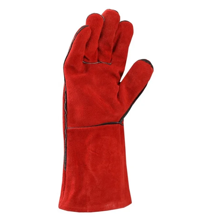 Manusi sudura de protectie piele spalt bovina, culoarea roșu, 35 cm, Ardon RENE