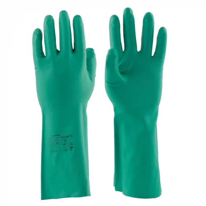 Mănuși de protecție antichimice nitril, culoarea verde, grosime palmă 0.38mm, lungime 330mm, Ardon Semperplus