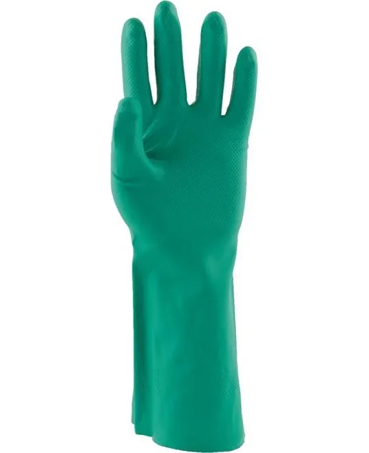Mănuși de protecție antichimice nitril, culoarea verde, grosime palmă 0.38mm, lungime 330mm, Ardon Semperplus