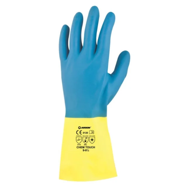 Manusi de protectie chimica latex-neopren, culoarea bleu, Ardon CHEM TOUCH