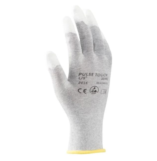 Manusi de protectie statica Ardon PULSE TOUCH ESD, culoarea gri, cu poliuretan la degete