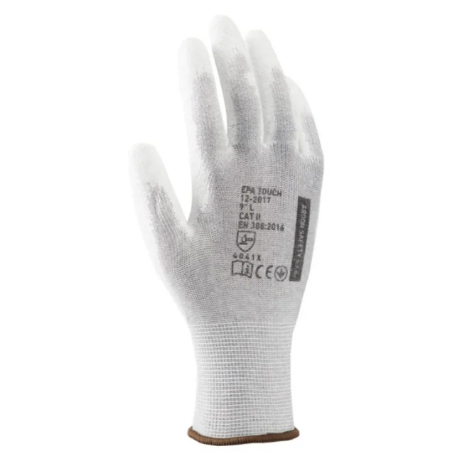 Manusi protectie statica cu poliuretan în palma, culoarea gri, Ardon EPA TOUCH ESD