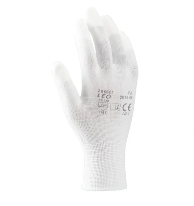 Manusi de protectie Ardon LEO, culoarea alb, impregnate in poliuretan