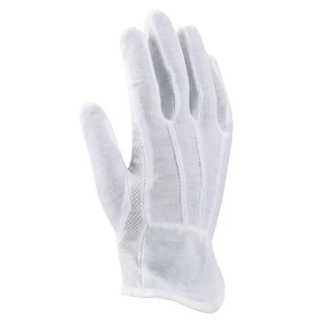 Manusi protectie textile, culoarea alb, tricot fin, cu aplicatii PVC anti-alunecare, Ardon BUDDY