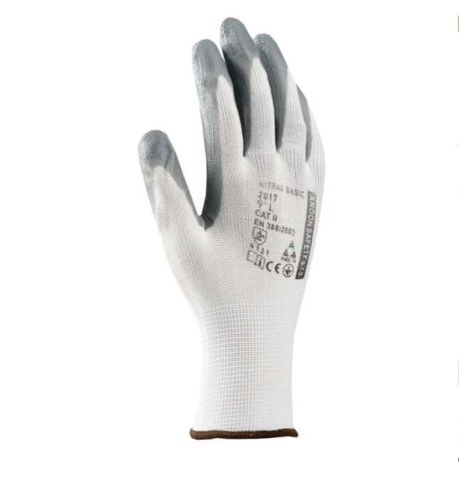 Manusi protectie cu înveliș de nitril subțire, culoarea alb, Ardon NITRAX BASIC