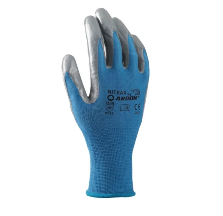 Manusi protectie impregnate in nitril subtire, culoarea gri, Ardon NITRAX