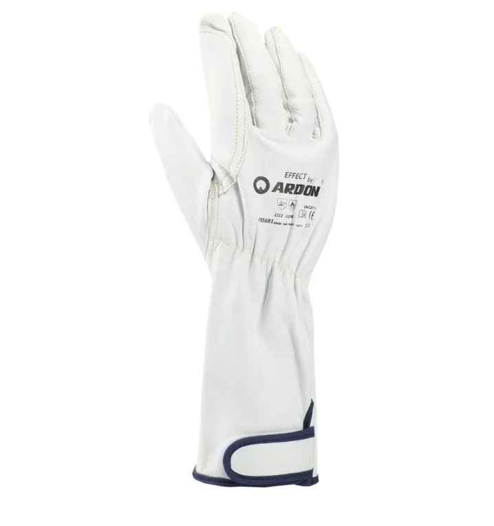 Manusi protectie sudori piele capra, culoarea alb, ata kevlar, 35 cm, Ardon EFECT