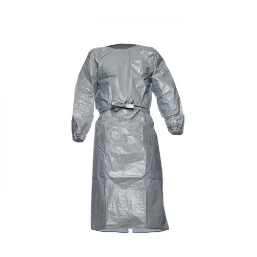 Halat de protectie chimica DuPont TYCHEM F, culoarea gri, tip chirurgical