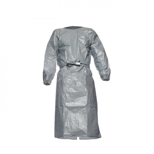Halat de protectie chimica DuPont TYCHEM F, culoarea gri, tip chirurgical