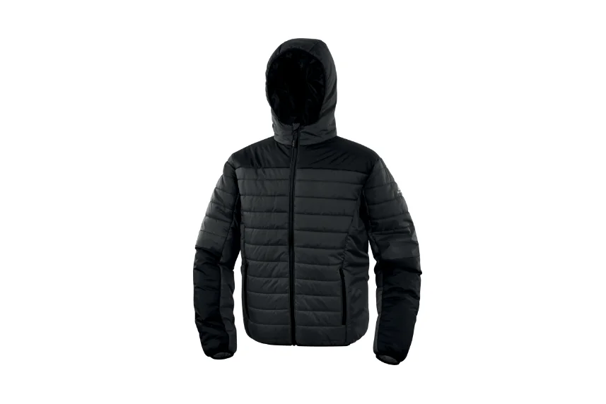 Jacheta de puf cu gluga, culoarea gri, Bloom, Delta Plus